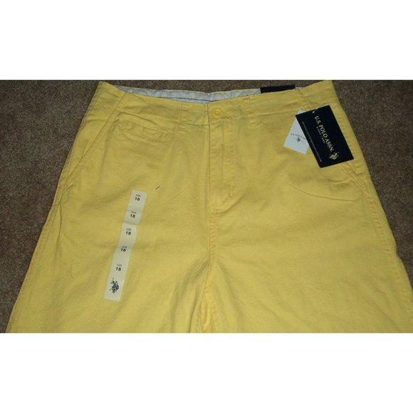 USPA US Polo Association Boys Yellow Golf Shorts Size 12 - Picture 3 of 6